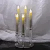 LED CANDLE 6 ARM 저렴한 맑은 맑은 아크릴 캔들 홀더 Candelabra 테이블 중심 웨딩 북유럽 촛대 홀더