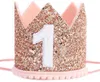 Розовый один день рождения корона, детка, годовалый день рождения