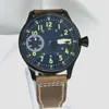 Wristwatches 44mm Men's Casual Watch Seagull ST36 Manual Winding Movement Leather Strap