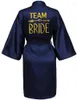 Women's Sleepwear Bride Bridesmaid Wedding Robe Kimono Bathrobe Nightgown Casual Women Nightwear Gold