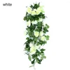 Decorative Flowers Supplies DIY Wedding Ornament Simulation Plants Lifelike Roses Wreath Wall Hanging Floral Artificial Rattan