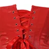 Bustiery gorsets gotycki skórzany Overbust dla kobiet plus rozmiar seksowna bielizna sznurka w talii Cincher Corset Victorian