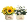 Fleurs décoratives 2pcs Faux Pot Fleur Plante Artificielle Décoration Maison Faux Bonsaï