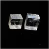 Kunsten en ambachten 2 stuks natuurlijke heldere vierkante calcietstenen IJsland Spar Quartz Crystal Rock Energy Stone Mineral Specimen Healing59047 Dhyhn