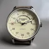 Relógios de pulso vintage PT5000 relógio automático masculino código misterioso mecânico 42 mm comercial masculino retrô ETA 2824 relógios de luxo