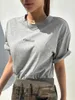 女性用Tシャツクラシックレタープリントレディスコットンティー衣料品の創造性特大ストリートショートスリーブビンテージシンプルトップ