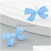 Stud Earrings Candy Color Small Bow Knot Cute Girly Style For Women Drop Delivery Jewelry Dhgarden Dhauk