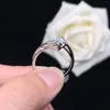 Cluster Rings Gorgeous Promise Ring 1Ct Round Cut Diamond Engagement For Women Wedding Jewelry Solid Platinum 950 R136