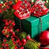 Fleurs décoratives Noël Simulation Baies Bouquet Brindille Coupe Arbre Ornement Simulé Berry
