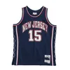 Jason Kidd Net Vince Carter New Jersey Basketball Jersey Throwback Gray Size S-XXL