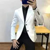 メンズスーツメンジャケット高品質紳士スリムカジュアルホワイトスーツ大規模ブランド純粋なカラーブレザーのビジネスフロー