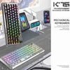 K75ワイヤレスゲームメカニカルキーボード81Keys Gamer RGB HotSwap 2.4G Bluetooth Wired透明キーボードゲームTeclado Mecanino HKD230808