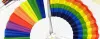 Wysokiej jakości Rainbow Hand Holding Fan Silk Solding Hand Fan Vintage Style Rainbow Design Held Fani na urodziny