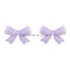 Boucles d'oreilles à tige couleur bonbon petit noeud papillon mignon Style Girly pour les femmes livraison directe bijoux Dhgarden Dhauk