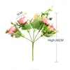 Fleurs décoratives Mixte Artificielle Rose Pivoine Fleur Haute Qualité Bouquet De Soie Maison De Mariage BRICOLAGE Décoration En Plastique Table Decorat