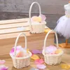 Jewelry Pouches 12pcs Flower Girl Baskets Wedding Rustic Basket Handle Woven Po Prop