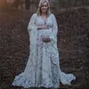 Maternity Dresses 2020 Boho Style Lace Maternity Dress For Photography Maternity Photography Outfit Maxi Gown Pregnancy Women Lace Long Dress HKD230808