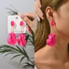 Dangle Kroonluchter Roze Verklaring Drop Dangle Oorbellen Voor Vrouwen Luxe Designer Geometrische Grote Hangers Wedding Party Sieraden Gift 230808