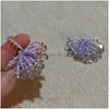 Stud Oorbellen Super Beautif Colorf Pailletten String Bead Tassel Kwallen Vuurwerk Paars Drop Levering Sieraden Dhgarden Dhobw