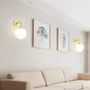 Lâmpada de parede moderna led bola de vidro arandela para sala de estar quarto cabeceira banheiro varanda decoração de casa luminária interior