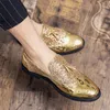 Märke guld tofs läder män skor designer glitter brogue skor män formella loafers skor paljetter bröllop fest klänning skor män