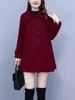 Vestes femme manteau en laine printemps hiver 2023 tempérament épaissi 100 Match petite mère longue navette couleur unie