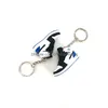 Sko delar tillbehör 1 par designer 3d skor nyckelringar pvc sneakers nyckelkedja mini basket nyckelring väska