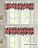 Curtain Christmas Poinsettia Pine Needles Window Living Room Kitchen Cabinet Tie-up Valance Rod Pocket