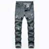 Männer Jeans 2023 Zerrissene Frühling Herbst Designer Slim Fit Schwarz Grau Denim Hosen Männliche Distressed Destroyed Hosen