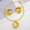 Ensembles de bijoux de mariage Dubai Set pour femmes collier et boucles d'oreilles pendentif avec tour de cou cuivre brésilien africain dame fête mariages cadeaux 230808