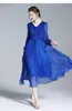 Casual Dresses Spring/Summer 2023 Silk Long Sleeve Solid Color Dress High End Exquisite Style Slim Waist Holiday Red