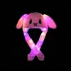 Up LED Ligh Plush Rabbit roligt glödande och öronrörande kaninmössa för kvinnor flickor cosplay julfest semester hatt