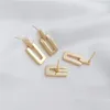 Saplama Küpe 4pcs 6.8 18mm 14k Altın Kaplama Kadınlar Rec Moda Kulak Saplamaları Takılar Mücevher Yapımı DIY Pirinç Aksesuarları Drop Dhgarden Dhvcb