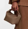 The Row Head Layer Cowhide Spring/Summer Popular Design Premium Texture Lunch Box Bucket Bag Women's Leather Handbag2023