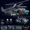 Electric/RC Car Military Russia Plane WW2 MI-24 Kamov Ka-52 Helicopter Building Blocks World War 2 Army Gunship Figure Bricks Model Kit Toys 230807