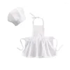 Clothing Sets Boys Girls Apron Kitchen Craft Kids Painting Cooking Baby Pinafore And Hat