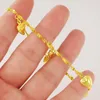 Charm Bracelets Banhado a Ouro 24K Pulseira de Corrente Onda de Água Para Homens Luxo Feminino Cor Amarela Moda Cheia Jóias Presente
