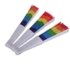 Rainbow Party Favours Fan Gay Pride Plastikowe kości Ra Rainbows Fan Ręka LGBT Wydarzenia Tinne Party Prezenty Prezenty 23 cm S S o tematyce S.