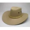 Moda Western Cowboy Hat Faux zamsz na świeżym powietrzu Big Sunshade Hat Men Riding Hat Imitacja skórzana dorosła