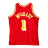 Houston''Rockets''yao Ming Basketball Jersey Hakeem Olajuwon Tracy McGrady Francis Clyde Drexler Cassell Elie Mitchell och Ness Throwback Red S-XXL