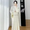 マタニティドレス2023春の新しい韓国のファッションマタニティロングドレス妊婦のための甘いプリーツのゆるい服