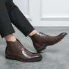 Classic Green High-top Men's Dress Shoes Size 38-48 Ponited Formal Shoes Men Lace-up Leather Boots for Men zapatos hombre vestir