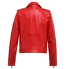 Cuero de mujer Faux Leather FTLZZ Mujer Motocicleta Pu Chaqueta de cuero Invierno y primavera Negro Rojo Abrigo de cuero de imitación Turn Down Collor Lady Outerwear HKD230808