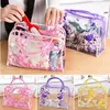 Cosmétique Sacs Cas Portable Transparent PVC Maquillage Femmes Floral Étanche Sac Voyage Lavage Toilette Douche Pochettes De Rangement 230808