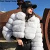Avrupa ve Amerikan Yeni Kürk Müte Durumu Kürk Kısa Yakası Ceket Birleştirme Uzun Kollu Kadınlar Stok Kış Ceketleri Kadınlar T230808