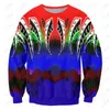 Erkek Hoodies Tahiti Dövme Stripe 3d Kadınlar/Erkekler Uzun Kollu Sweatshirt Yuvarlak Boyun Büyük Boy Sonbahar Giysileri Moda Sudadera Hombre