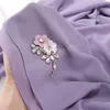 Neue Blase Chiffon Hijab Mit Diamant Strass Schal Schal Hohe Qualität Schimmer Perlen Stirnband Wrap Foulard Moslemisches Hijab Sjaal