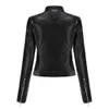 Femmes Cuir Faux Cuir Moto Biker Zipper Veste Violet Violet Rouge Café 2023 Manteau De Mode Veste Cuir Femme Femmes Faux Cuir Veste Automne Printemps HKD230808