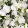 Декоративные цветы Тонгфенг белые искусственные шелковые розовые зеленые растения сворачивают цветочные настенные панель свадебная на фоне хогар