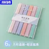 マーカーJikun Highlighters Pen 6 PCSSETダブルチップパステルカラーカワイイ文房具学生学校魔法のスケッチグラフィティマーカー230807